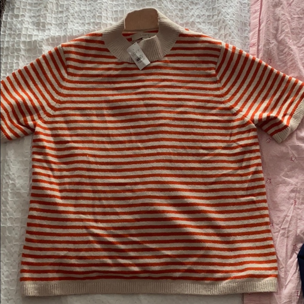 Soft Striped LOFT Mock Neck